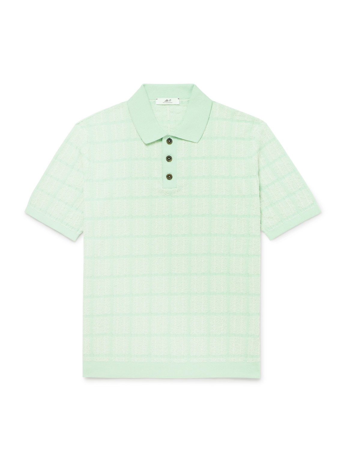 Checked Organic Cotton-Blend Jacquard Polo Shirt