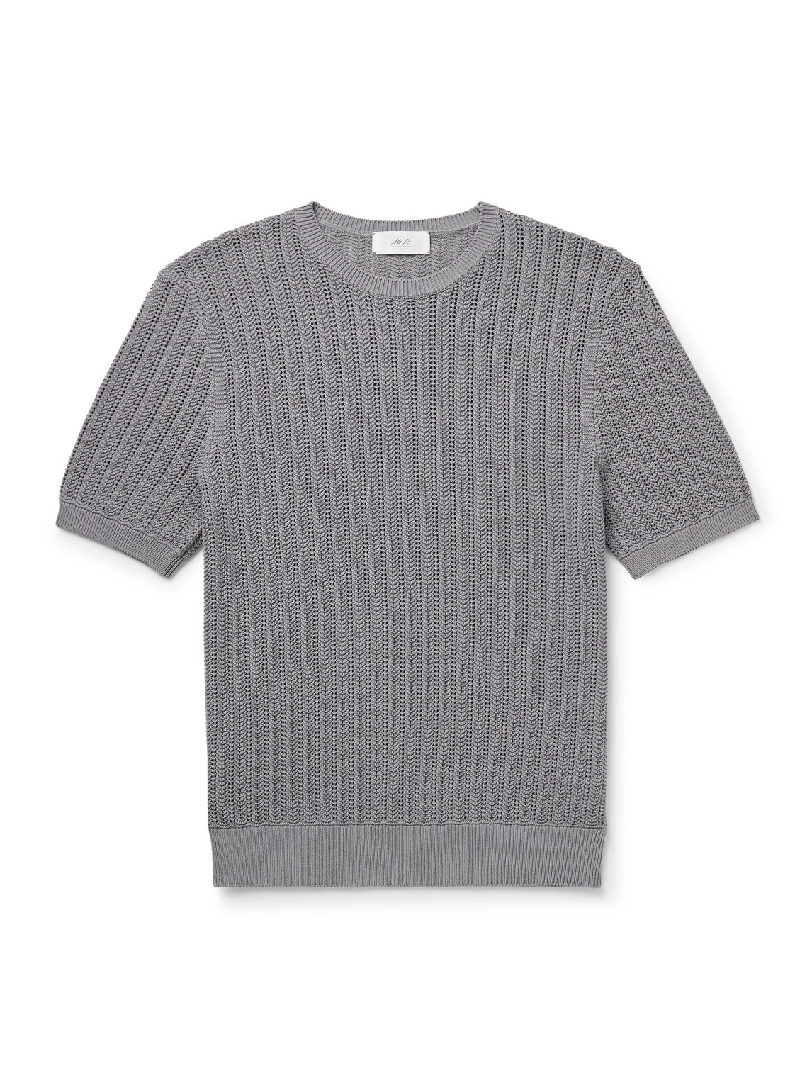 Pointelle-Knit Organic Cotton T-Shirt