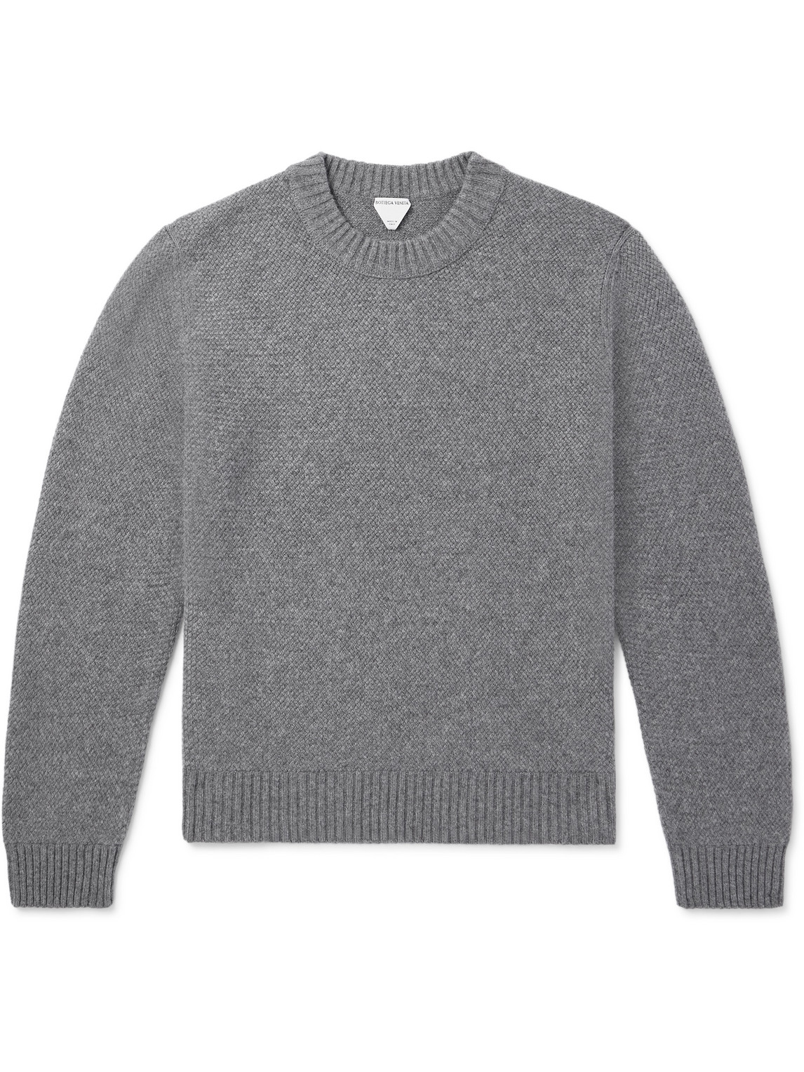 Bottega Veneta Intrecciato Cashmere-blend Sweater In Gray