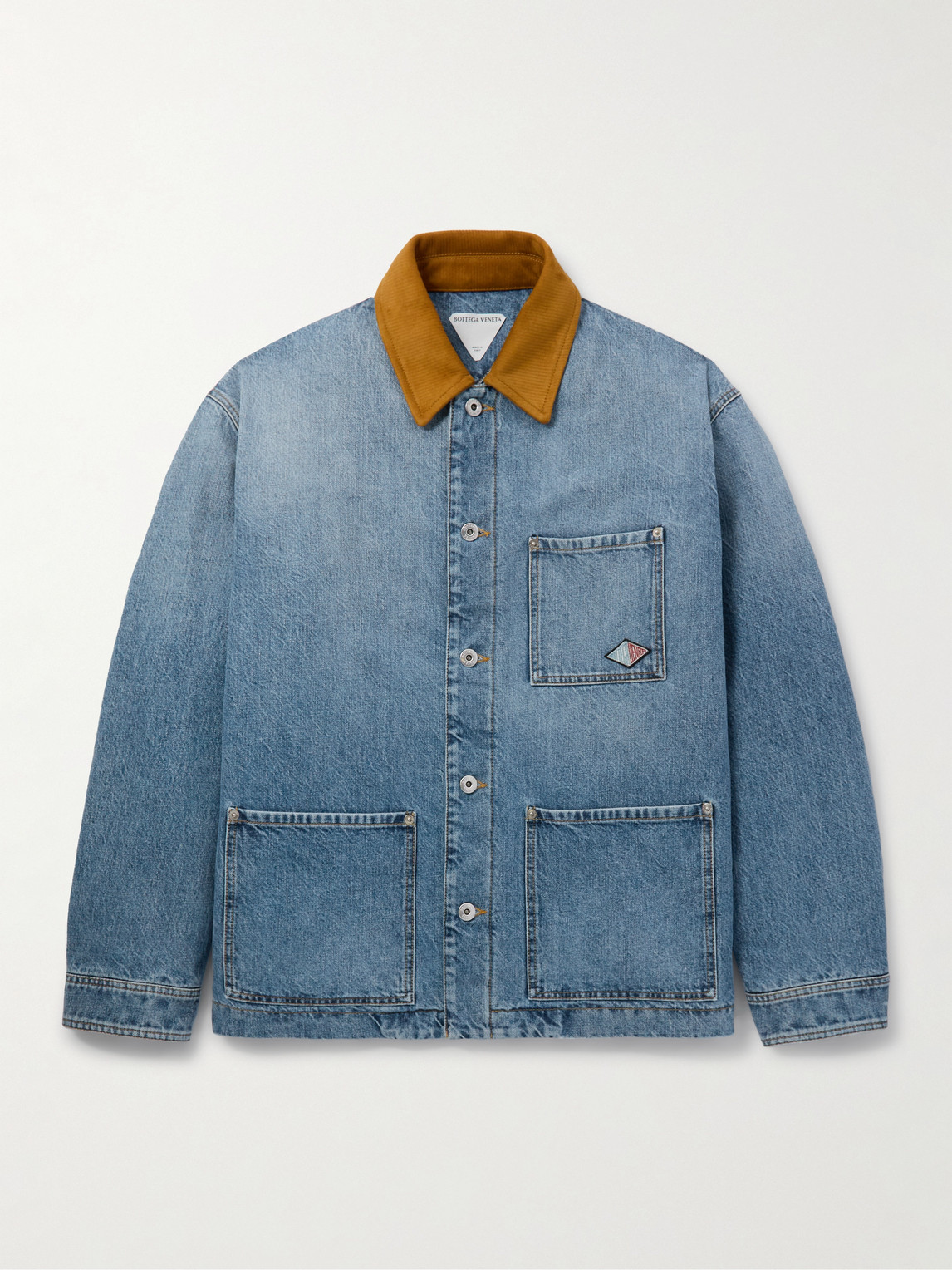 Bottega Veneta Logo-Appliquéd Suede-Trimmed Denim Jacket - Men