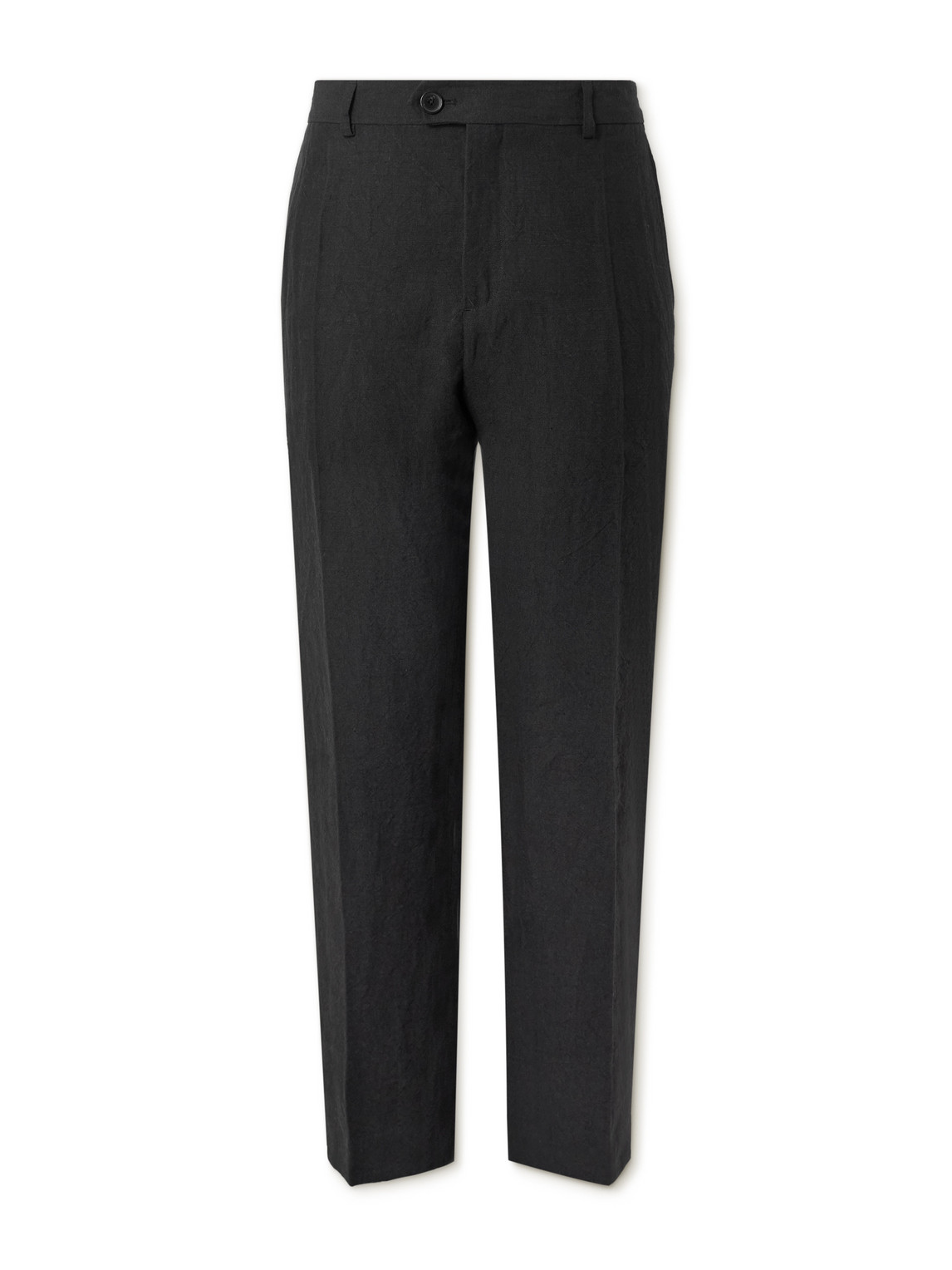 A Kind Of Guise Straight-leg Linen Suit Trousers In Black