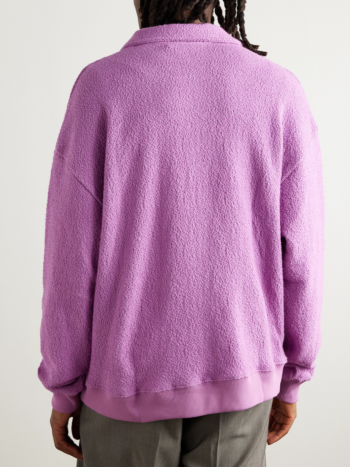 A Kind Of Guise Madu Cotton-bouclé Half-zip Sweatshirt In Pink