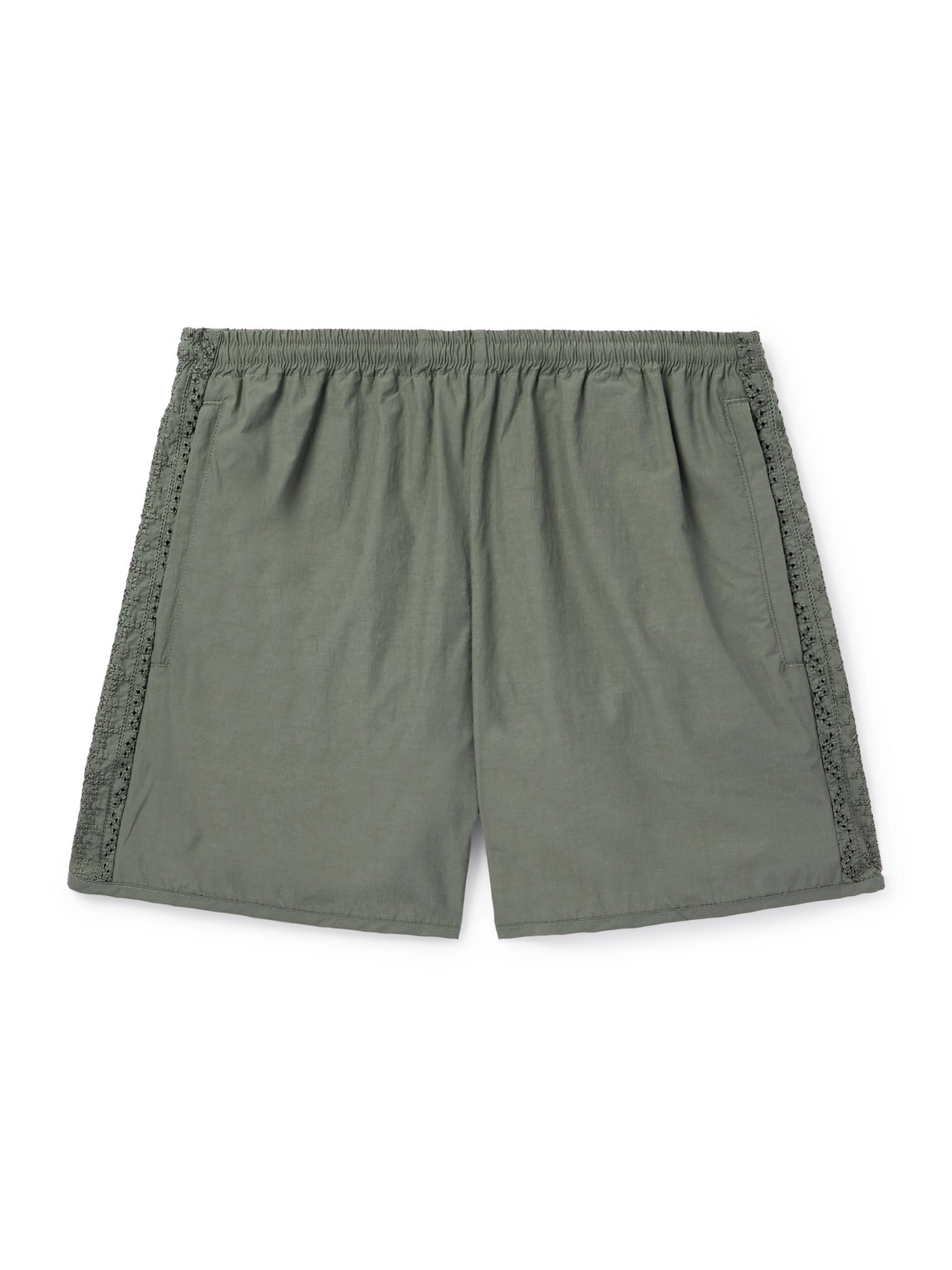 A KIND OF GUISE BIBILE STRAIGHT-LEG EMBROIDERED RECYCLED-SHELL SHORTS