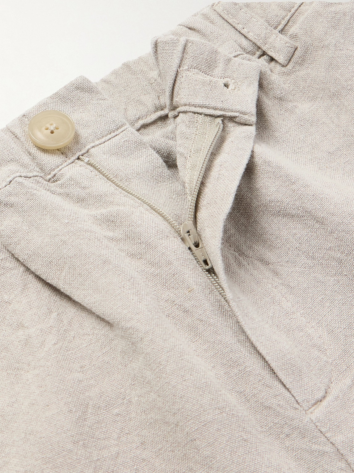 A Kind Of Guise Tapered Linen Trousers In Neutrals