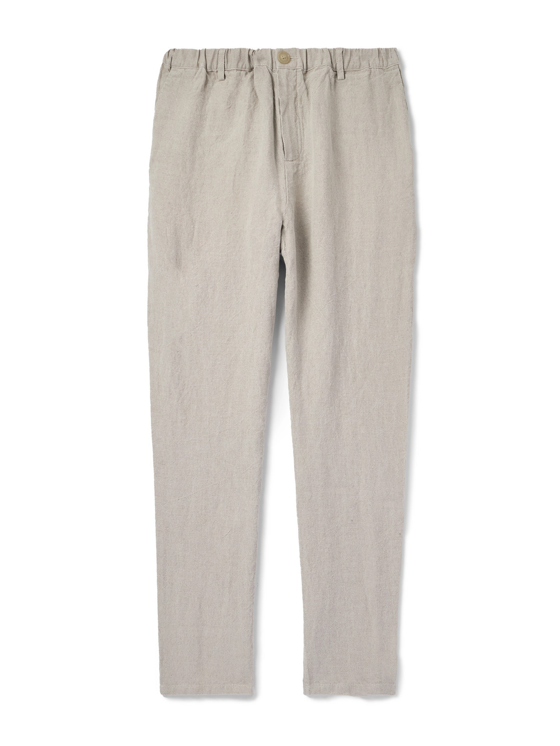 A Kind Of Guise Tapered Linen Trousers In Neutrals