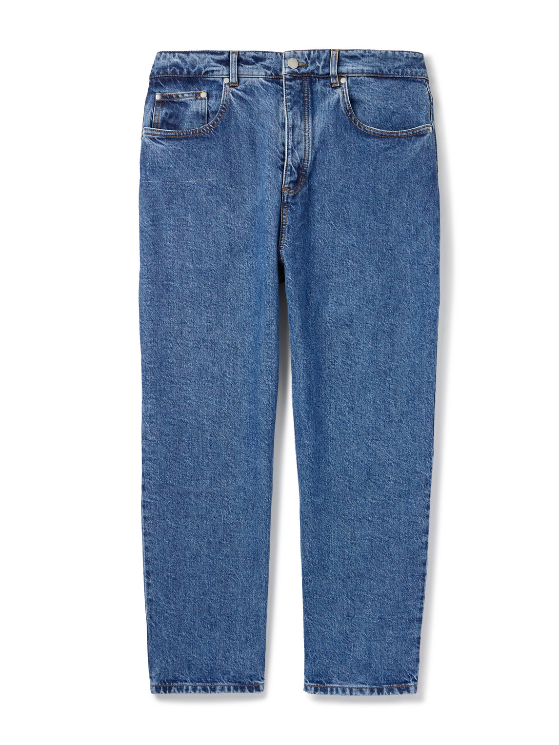 A Kind Of Guise Terek Tapered Cropped Organic Jeans In Blue