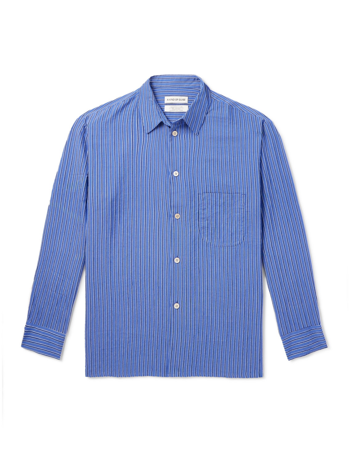 A Kind Of Guise Gusto Striped Woven Shirt In Blue