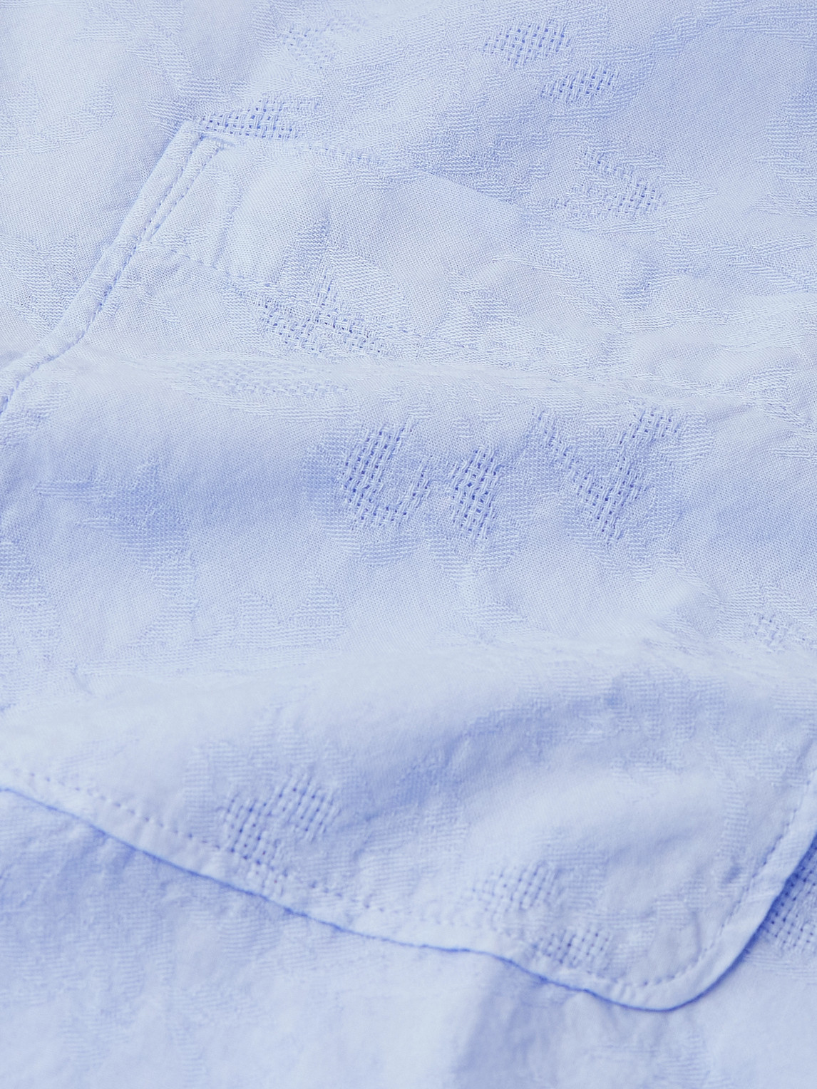 A Kind Of Guise Camp-collar Garment-dyed Cotton Shirt In Blue