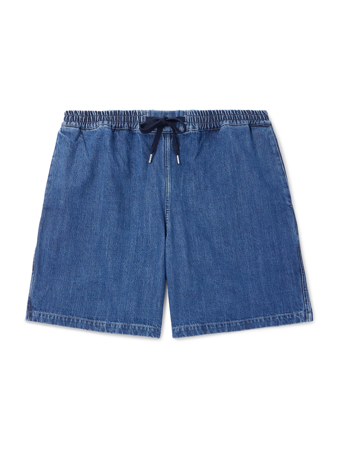 A Kind Of Guise Volta Straight-leg Denim Drawstring Shorts In Blue
