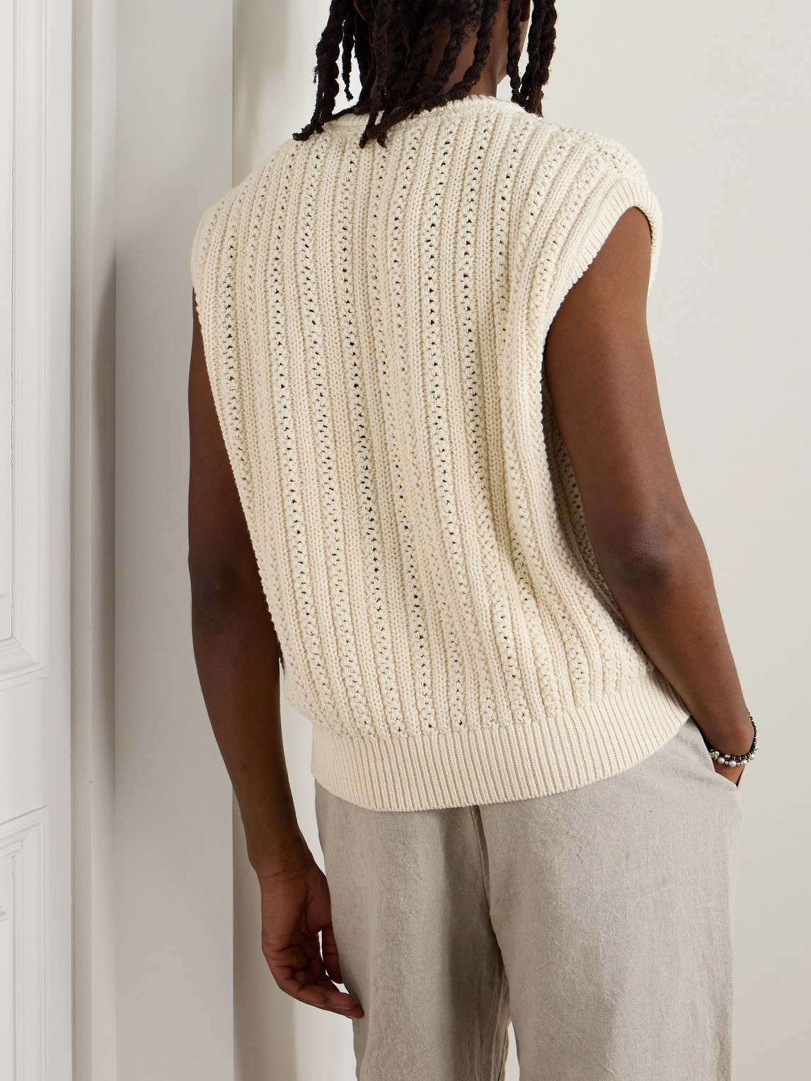 A Kind Of Guise Vinay Garment-dyed Ribbed-knit Cotton Vest In Neutrals