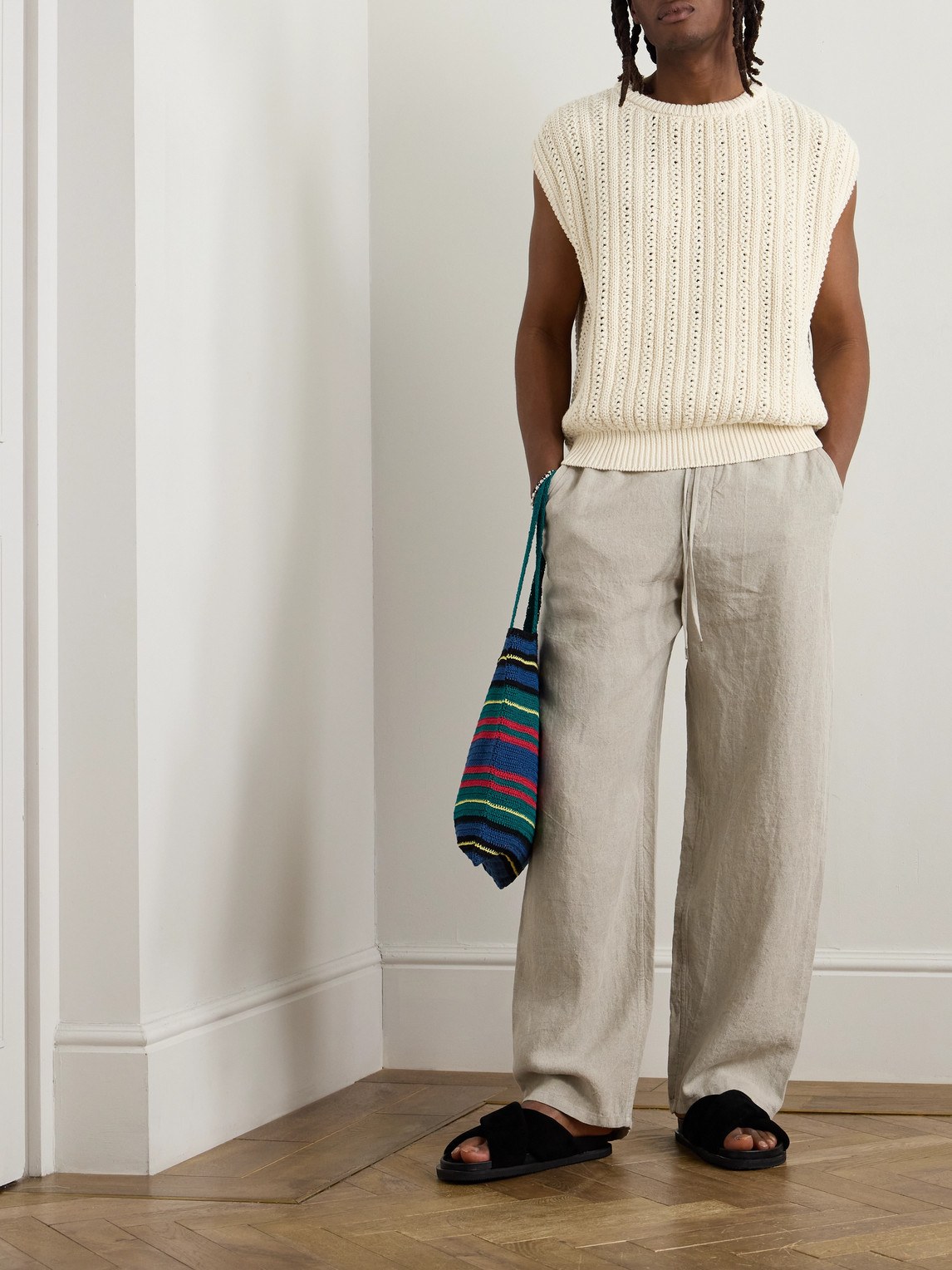 A Kind Of Guise Vinay Garment-dyed Ribbed-knit Cotton Vest In Neutrals