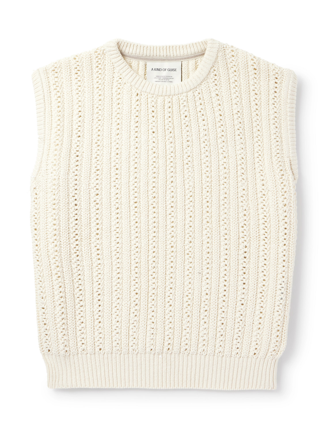 A Kind Of Guise Vinay Garment-dyed Ribbed-knit Cotton Vest In Neutrals