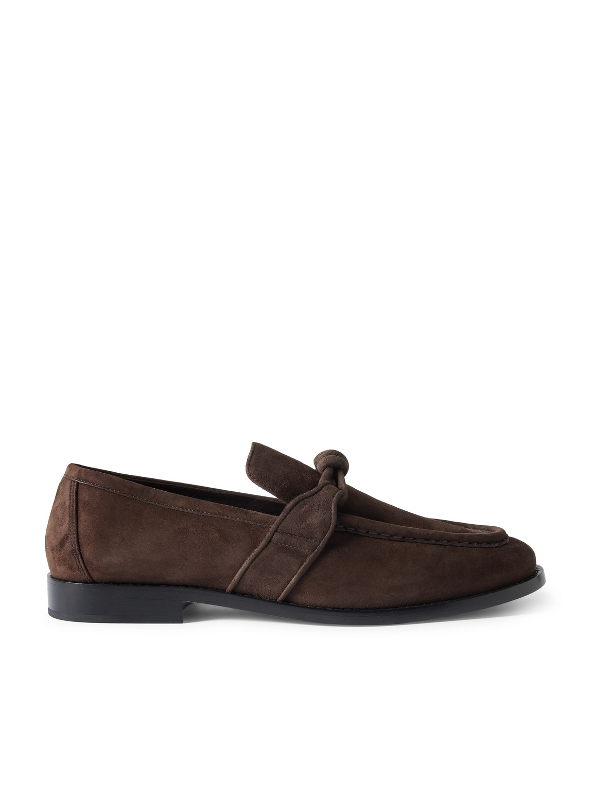 Bottega Veneta Astaire Knotted Suede Loafers In Brown
