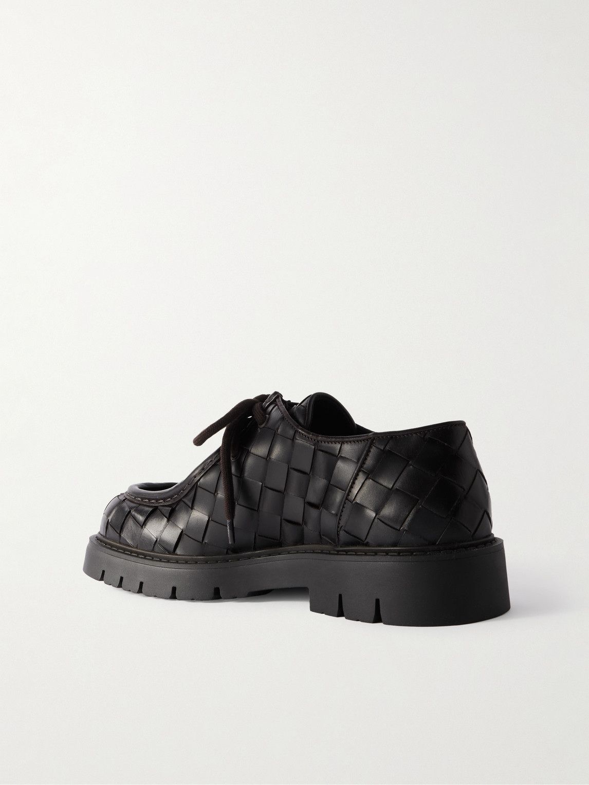 Bottega Veneta - Intrecciato Leather Derby Shoes - Curated Menswear