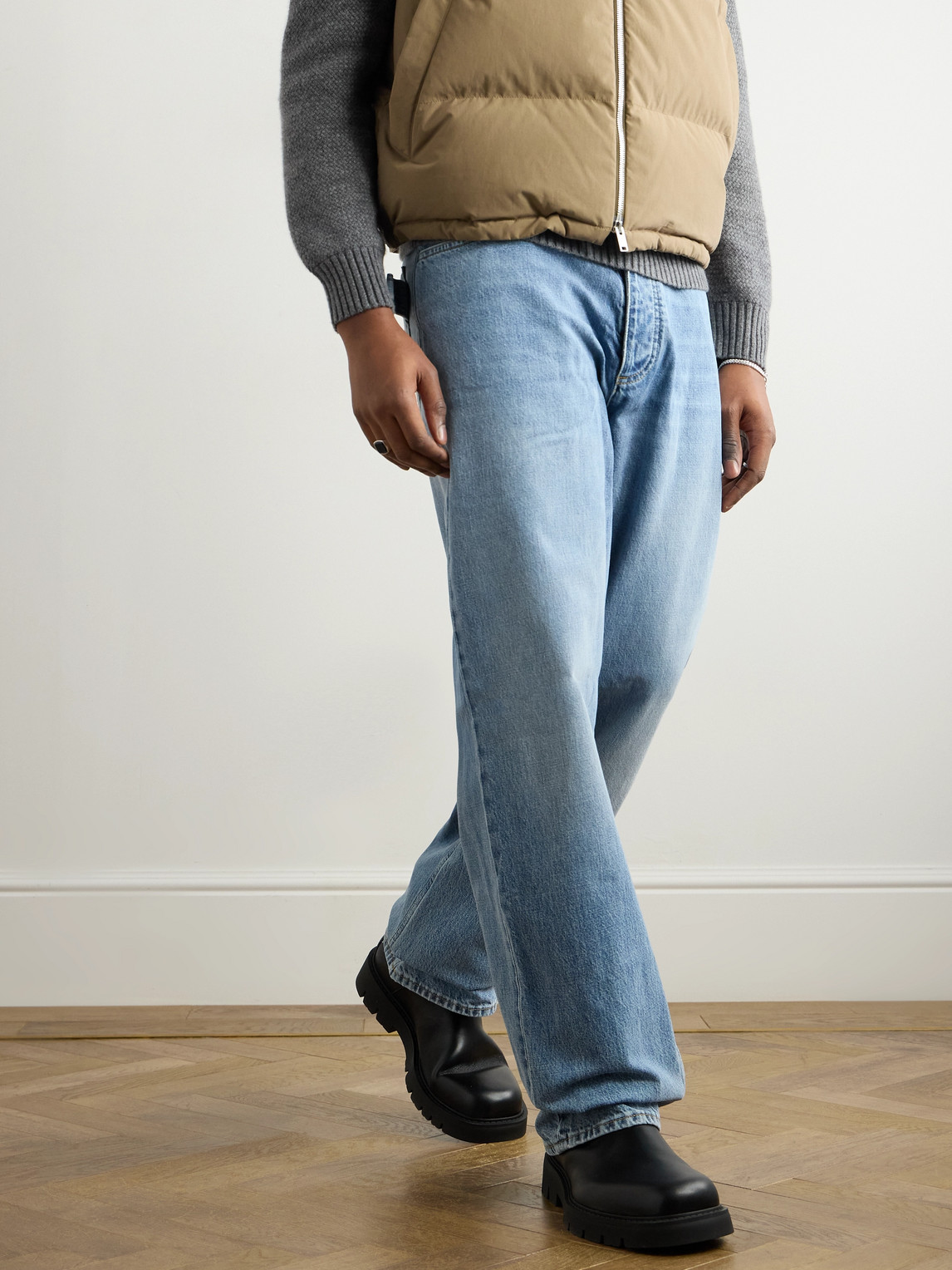 Haddock Intrecciato-Detailed Leather Boots — 2