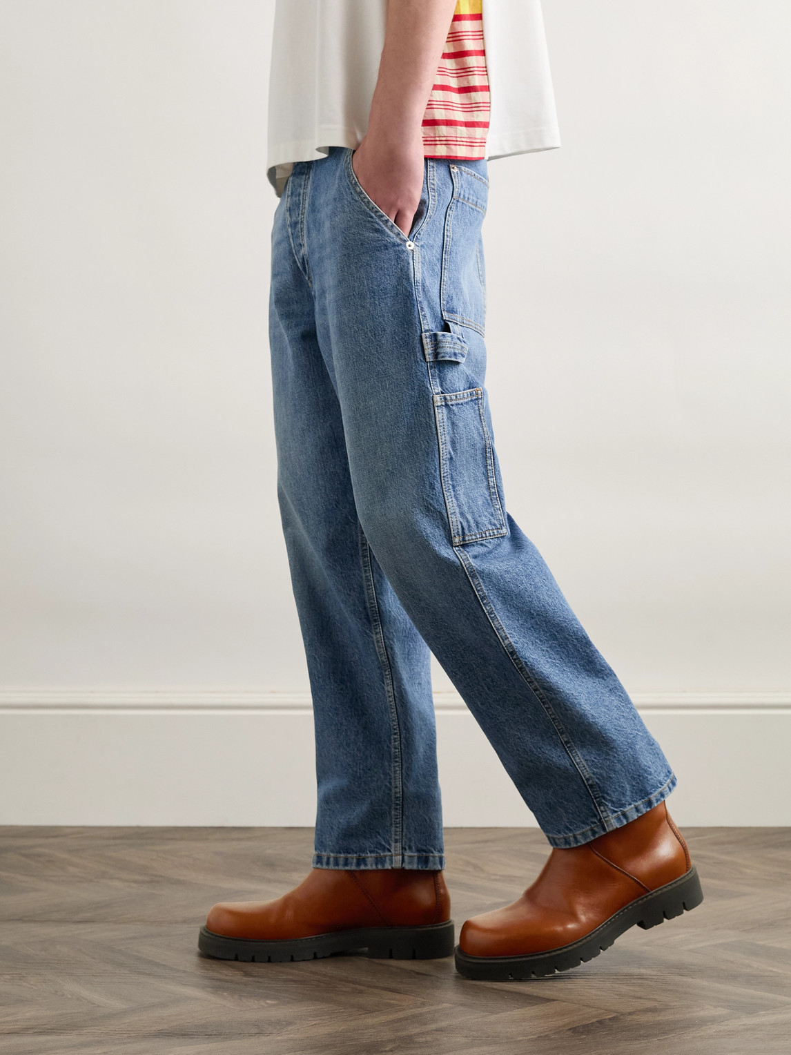 Haddock Intrecciato-Detailed Leather Boots — 2