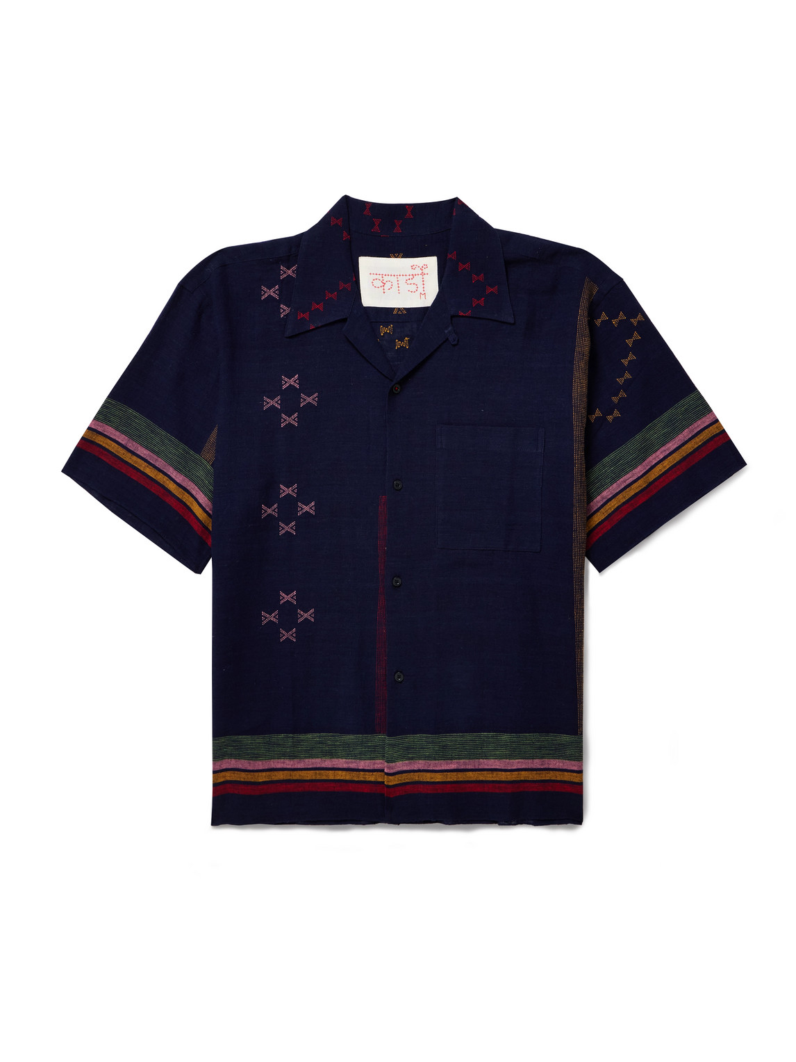 Kardo Rohit Convertible-collar Cotton-jacquard Shirt