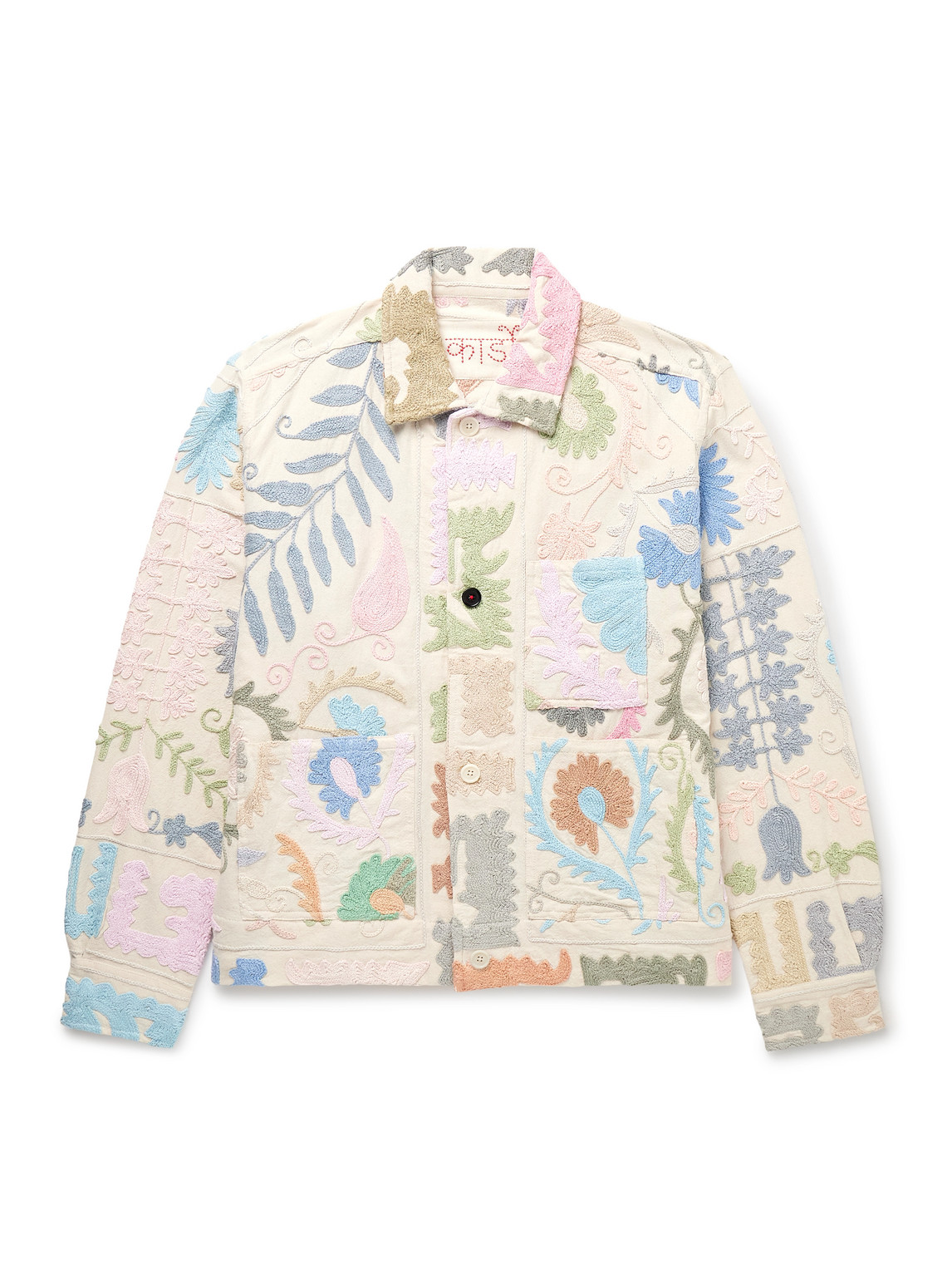 Kardo Bodhi Embroidered Cotton Jacket In Neutrals