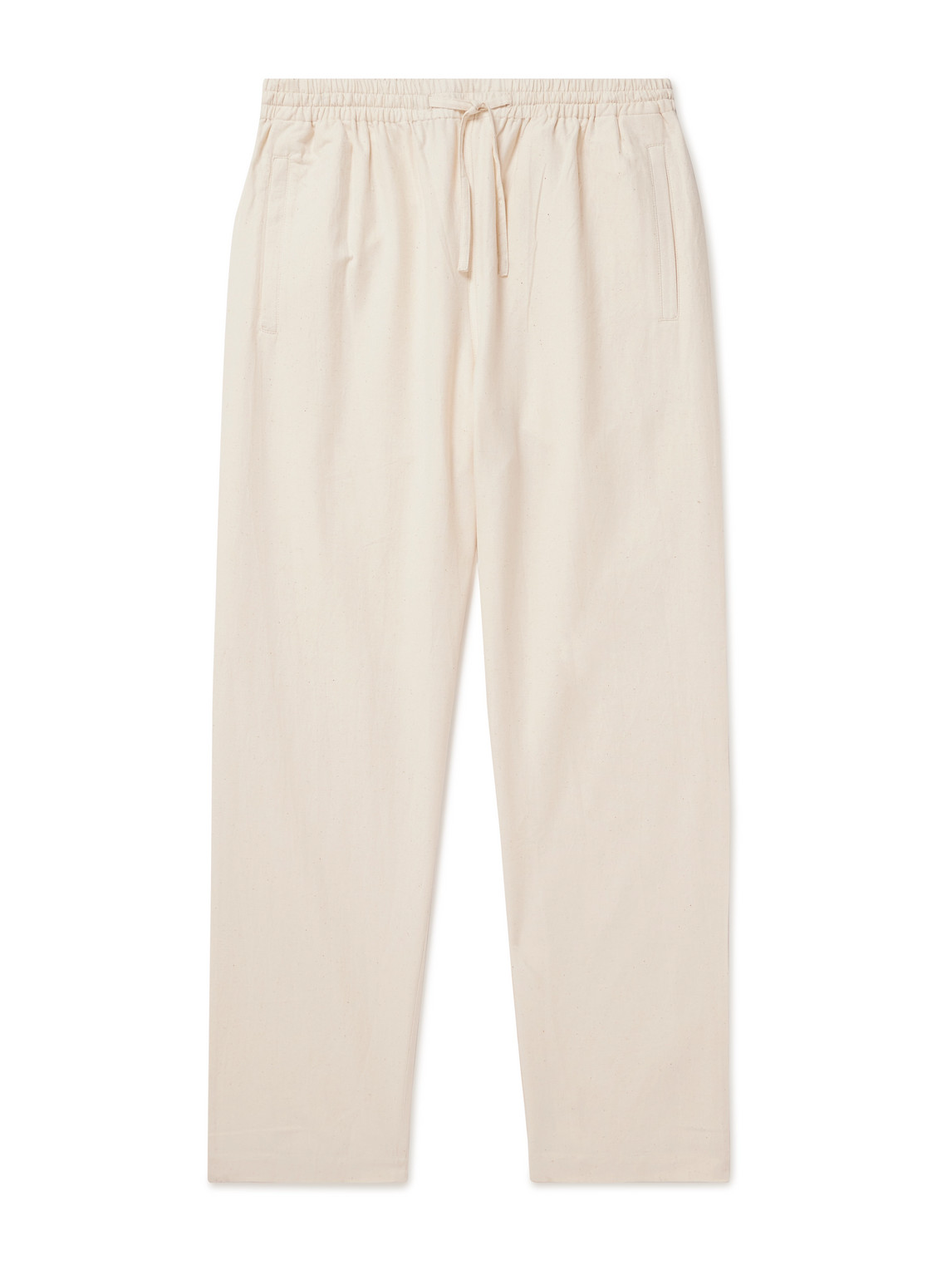 Roy Straight-Leg Cotton-Khadi Drawstring Trousers