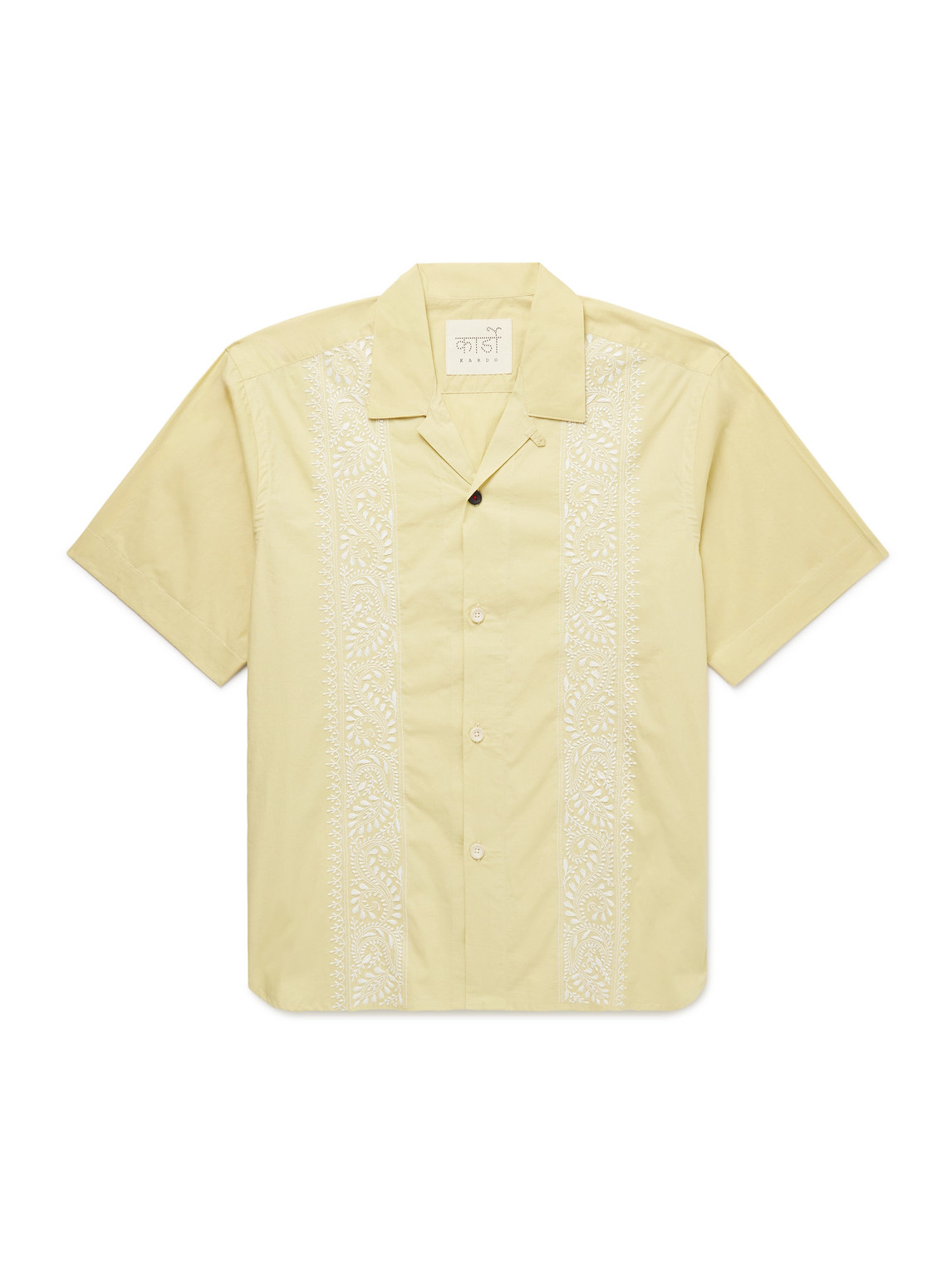 Ronen Convertible-Collar Embroidered Cotton-Poplin Shirt