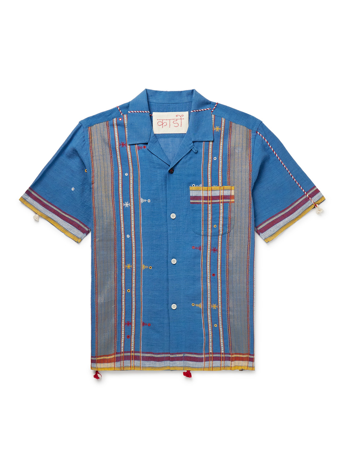 Kardo Ayo Convertible-collar Embelished Embroidered Cotton Shirt