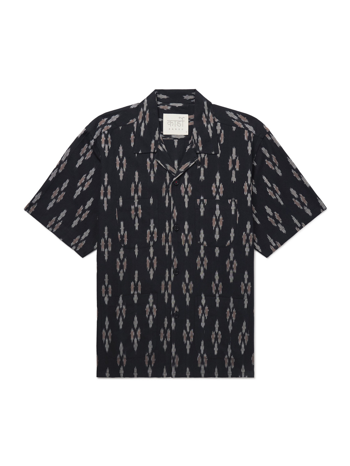 Pedro Camp-Collar Printed Cotton Shirt