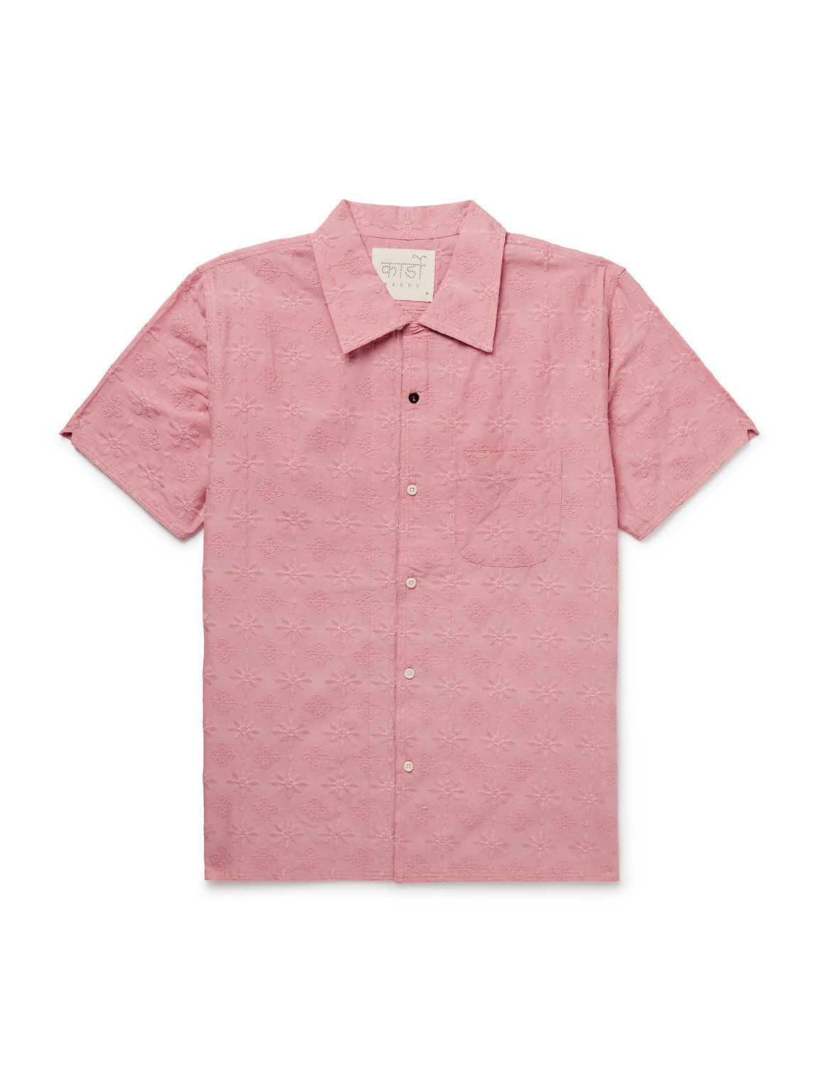 Kardo Chintan Embroidered Cotton-voile Shirt In Orange
