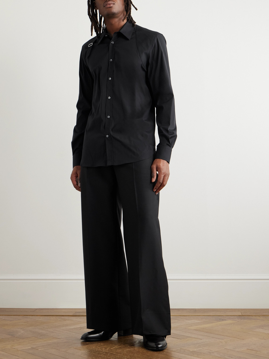 Slim-Fit Harness-Detailed Stretch-Cotton Shirt
