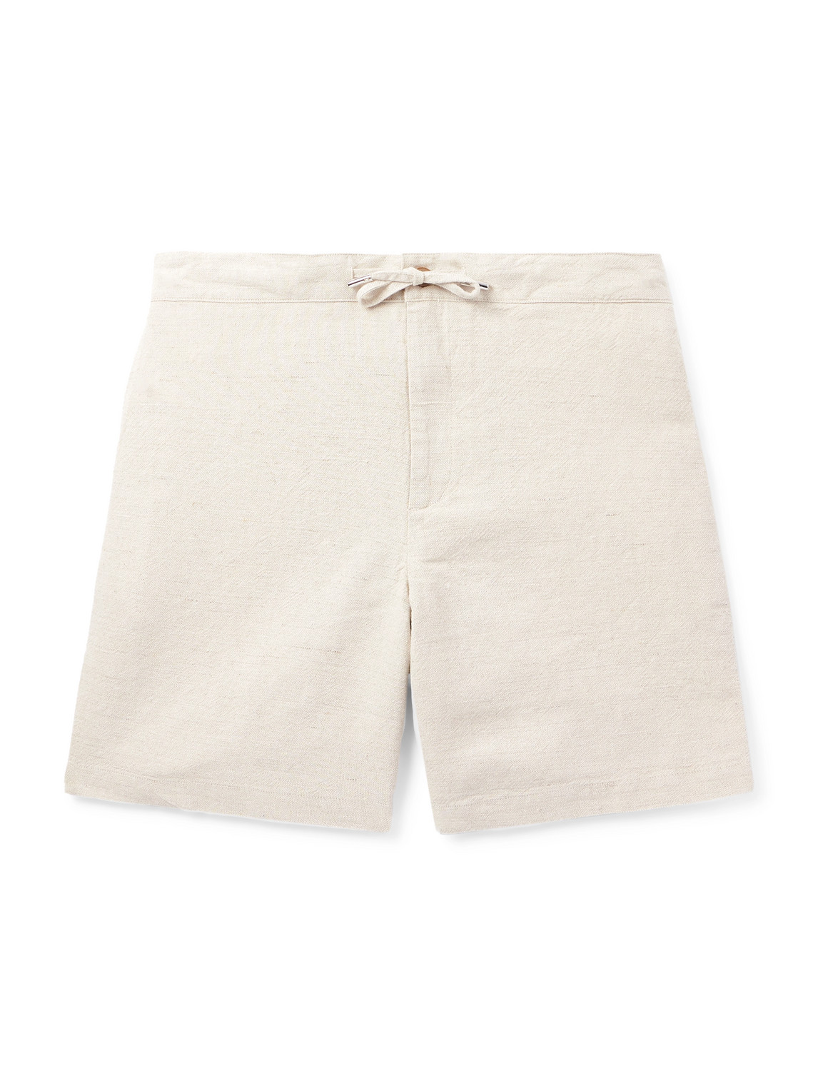 Straight-Leg Linen and Cotton-Blend Drawstring Shorts