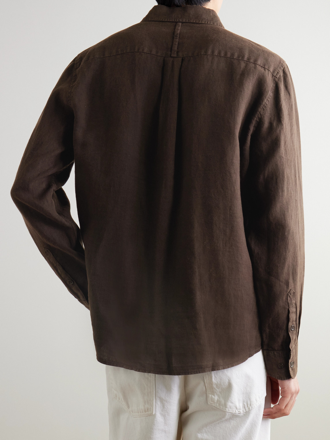 Mr P. - Garment-dyed Linen Shirt - Men - Brown - Xs 