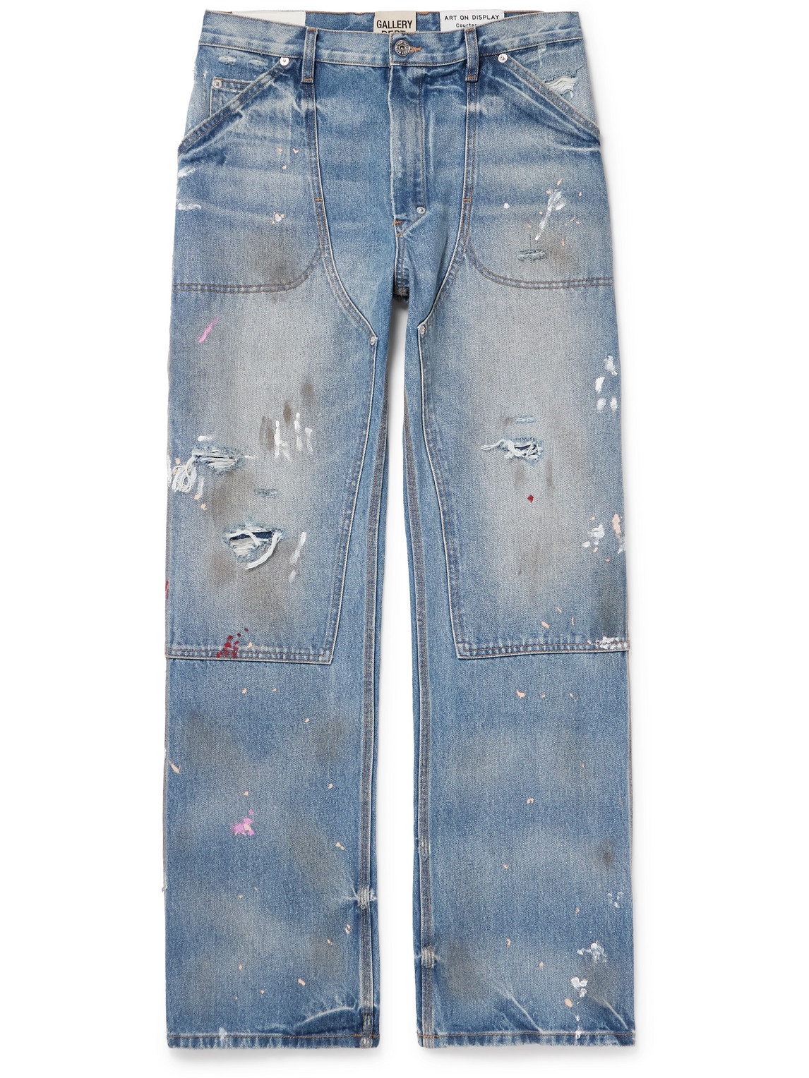 Gallery Dept. Branko Carpenter Straight-leg Distressed Jeans In Blue
