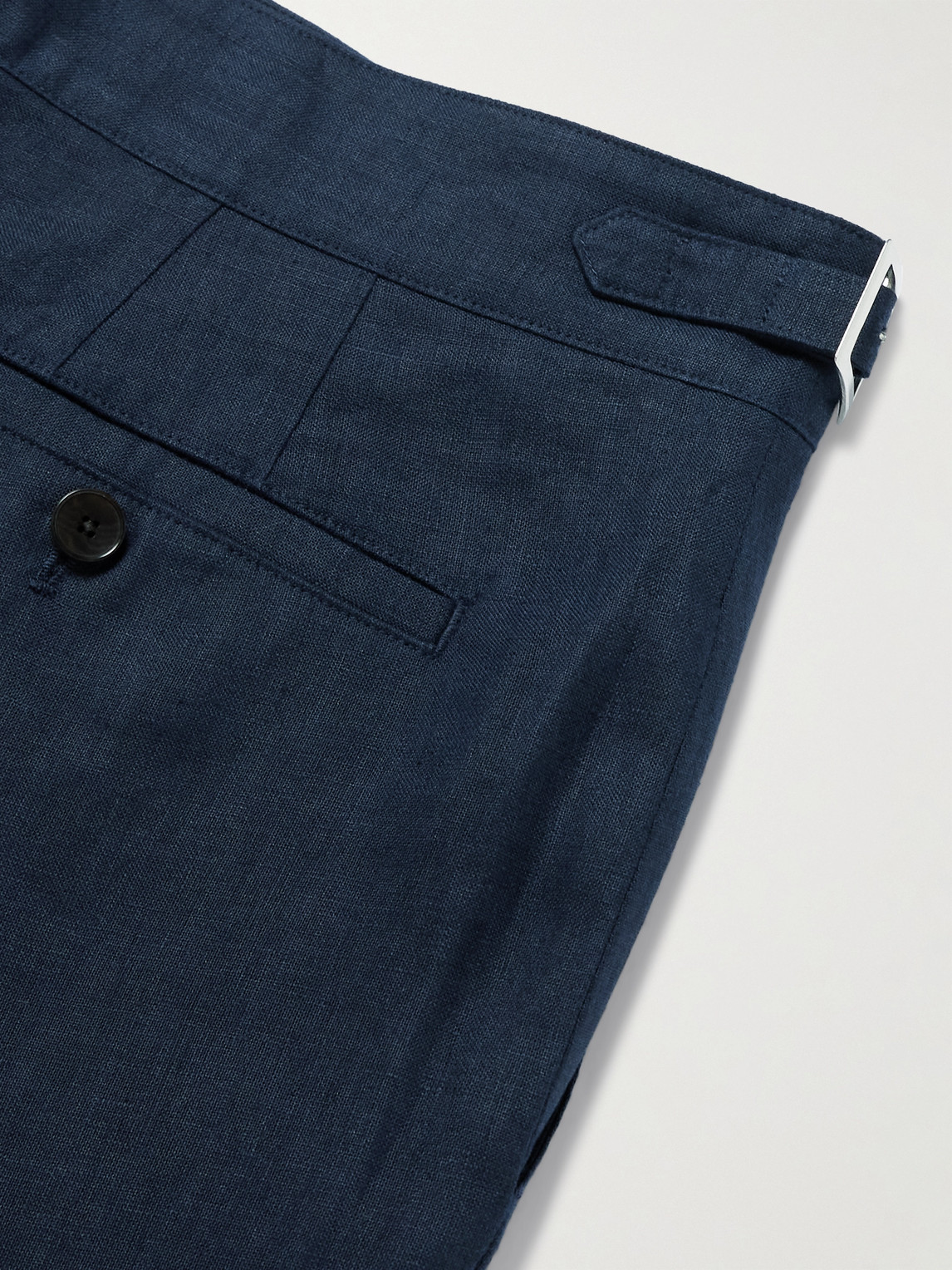 Mr P. - Steve Tapered Pleated Linen Trousers