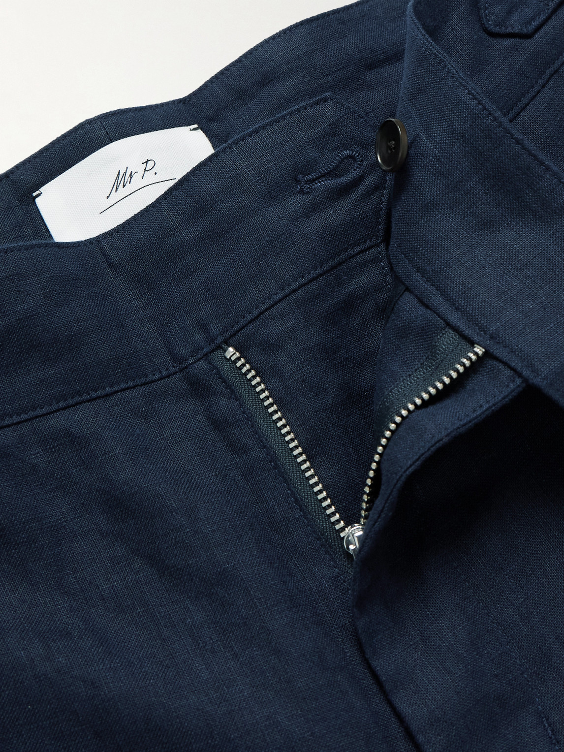 Mr P. - Steve Tapered Pleated Linen Trousers