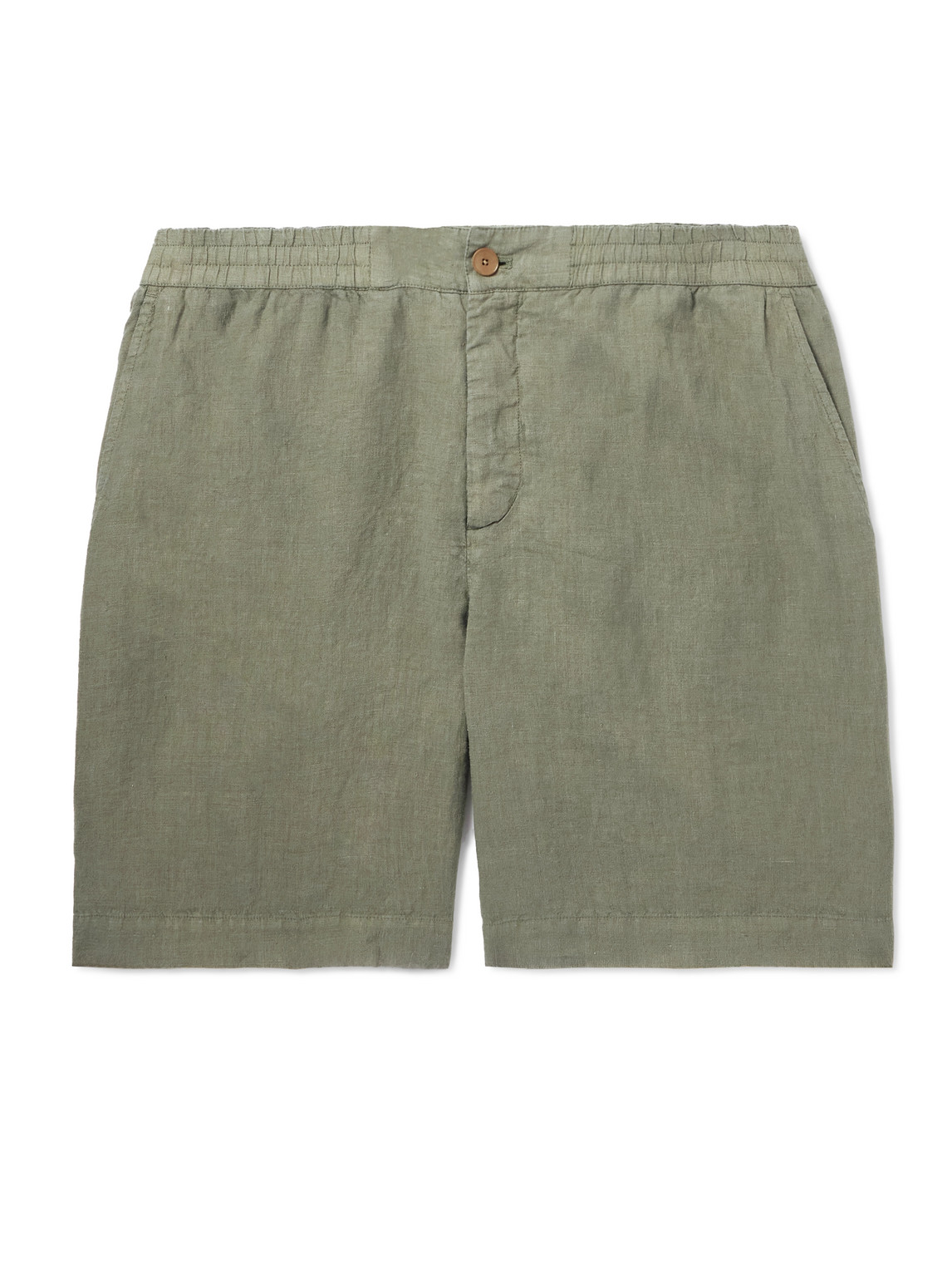 Straight-Leg Linen Shorts