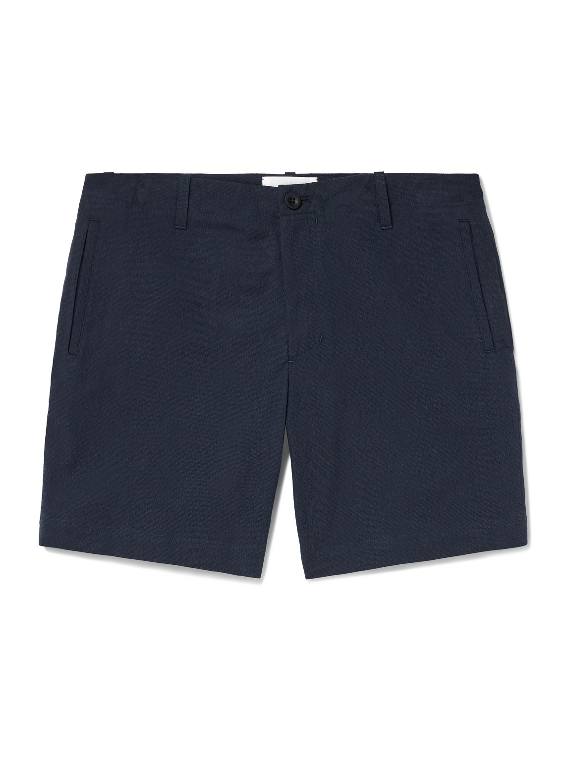 Straight-Leg Cotton-Blend Seersucker Shorts