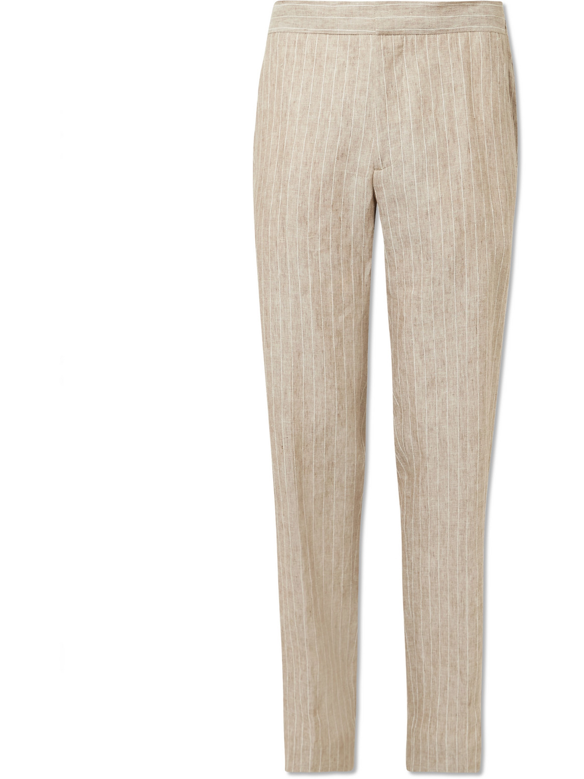 MR P. James Straight-Leg Striped Linen Suit Trousers - Men