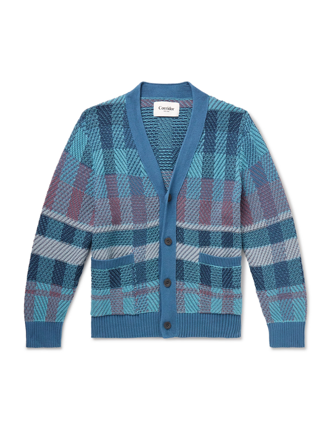 Checked Organic Pima Cotton Cardigan