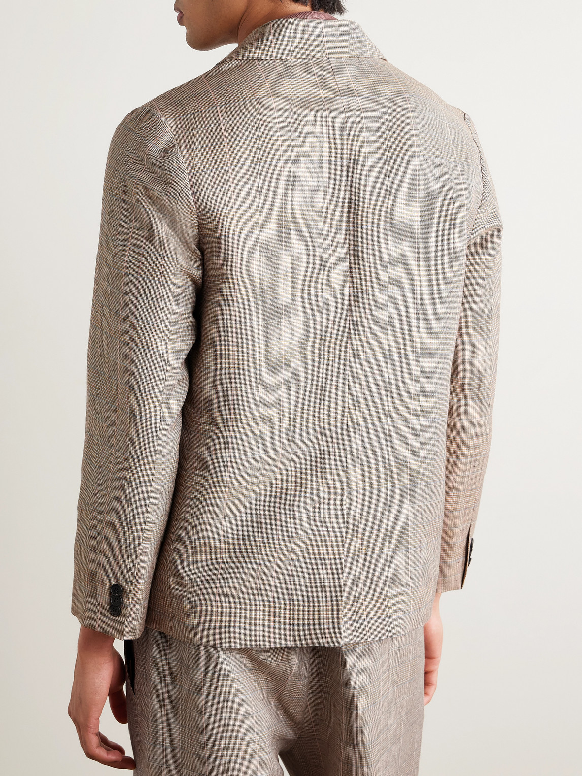 Corridor Checked Linen And Wool-blend Blazer In Neutrals