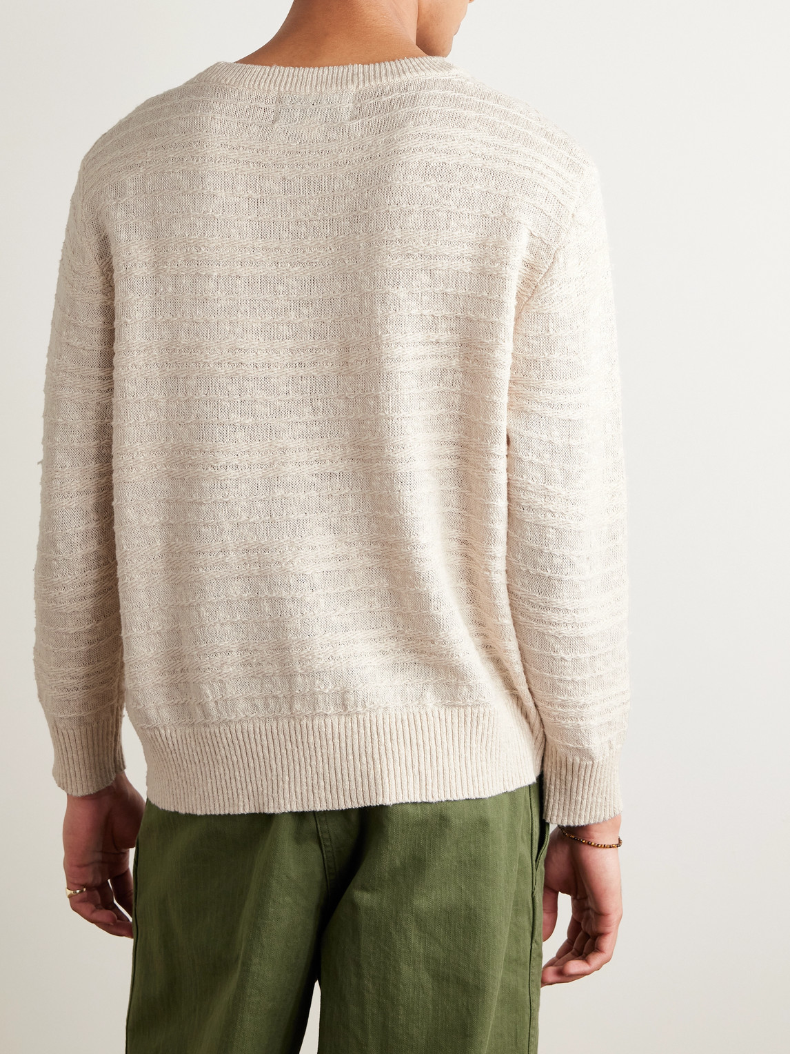 Corridor Cotton, Linen And Silk-blend Sweater In Neutrals
