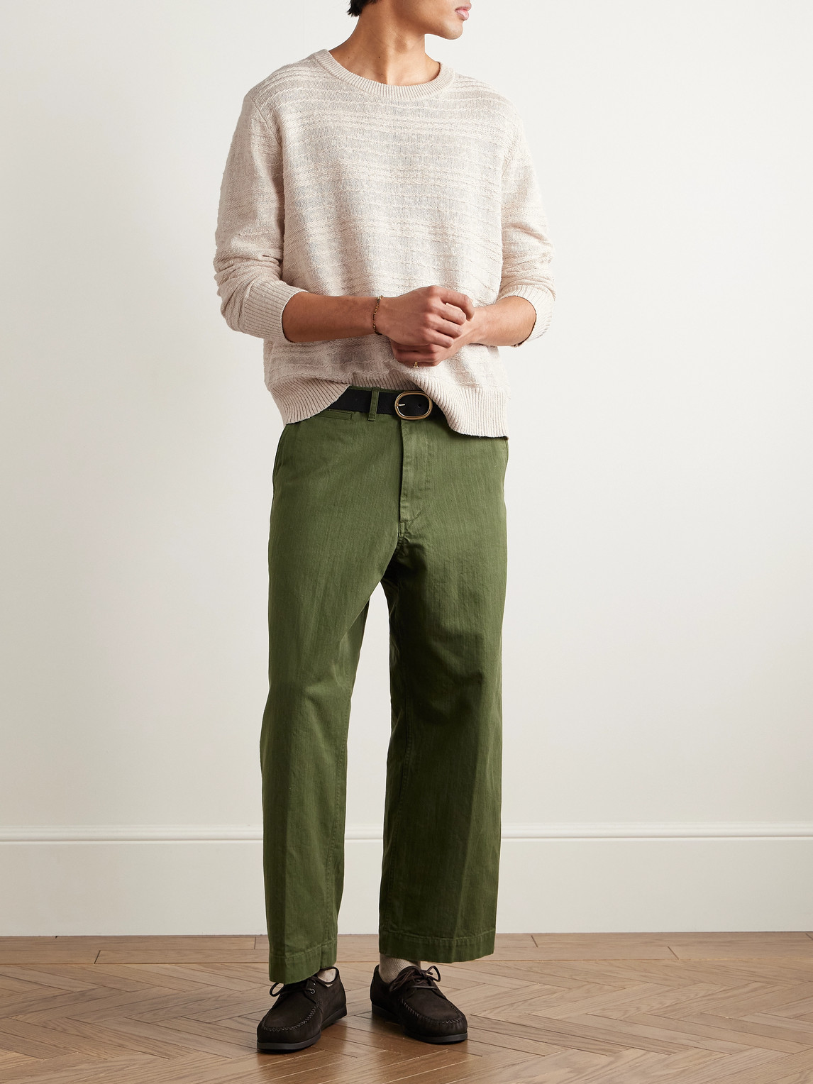Corridor Cotton, Linen And Silk-blend Sweater In Neutrals