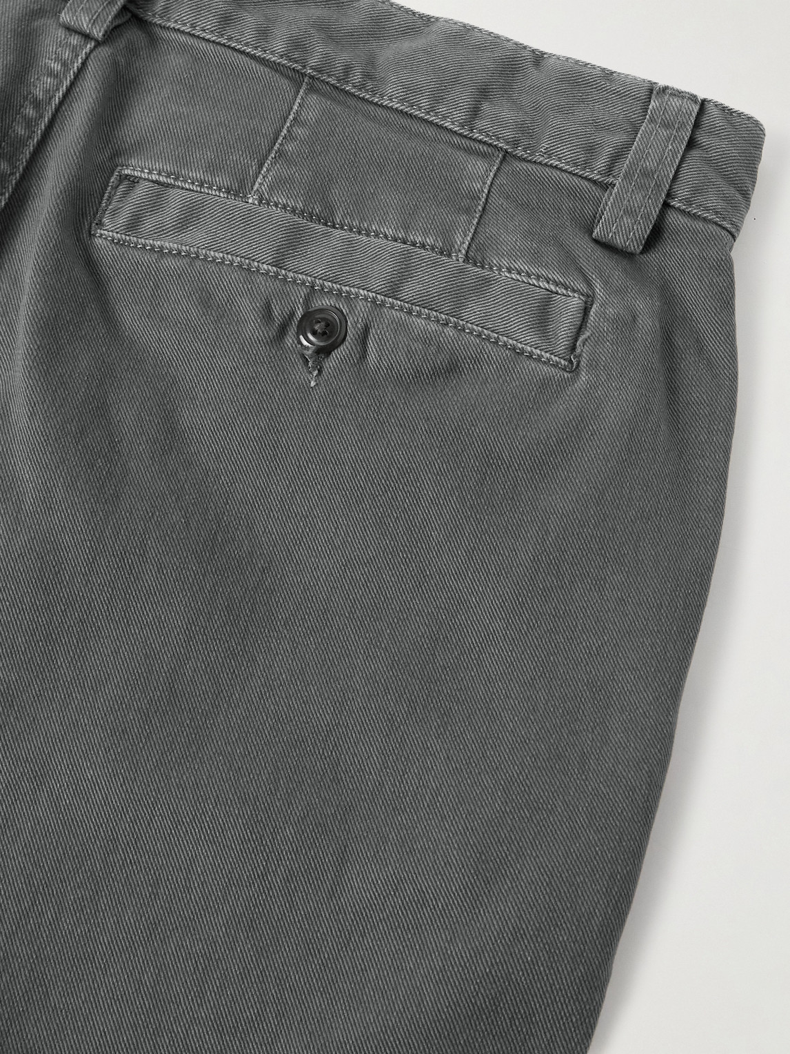 Corridor Straight-leg Garment-dyed Stretch-cotton Twill Trousers In Gray