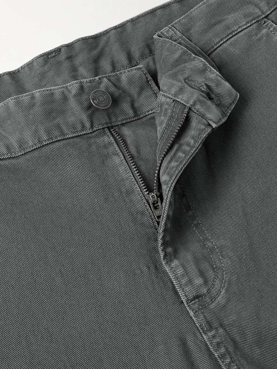 Corridor Straight-leg Garment-dyed Stretch-cotton Twill Trousers In Gray