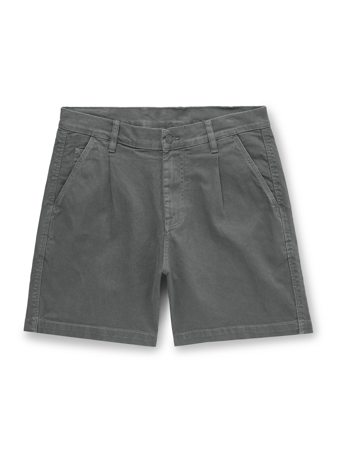 Corridor Straight-leg Pleated Garment-dyed Cotton-blend Twill Shorts In Gray
