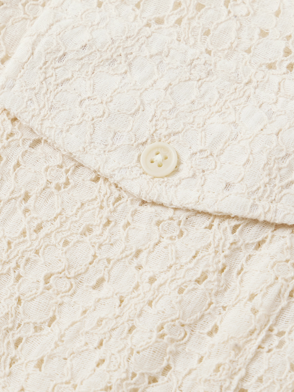 Shop Corridor Camp-collar Cotton And Nylon-blend Lace Shirt