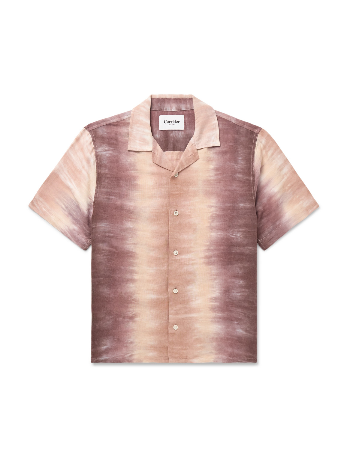 Cosmic Camp-Collar Tie-Dyed Linen and Cotton-Blend Shirt