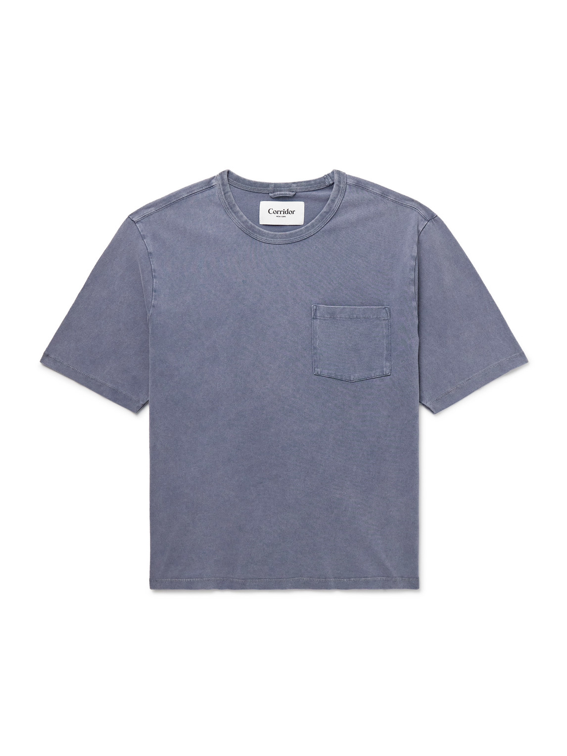 Corridor Garment-dyed Cotton-jersey T-shirt In Blue