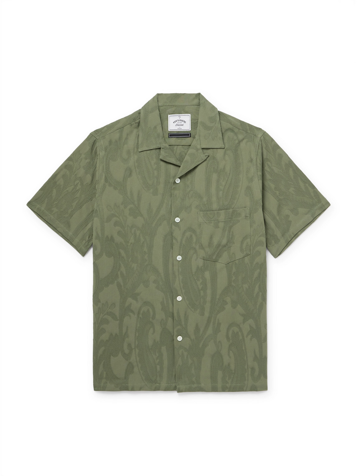 Portuguese Flannel – Convertible-Collar Paisley-Jacquard Cotton Shirt