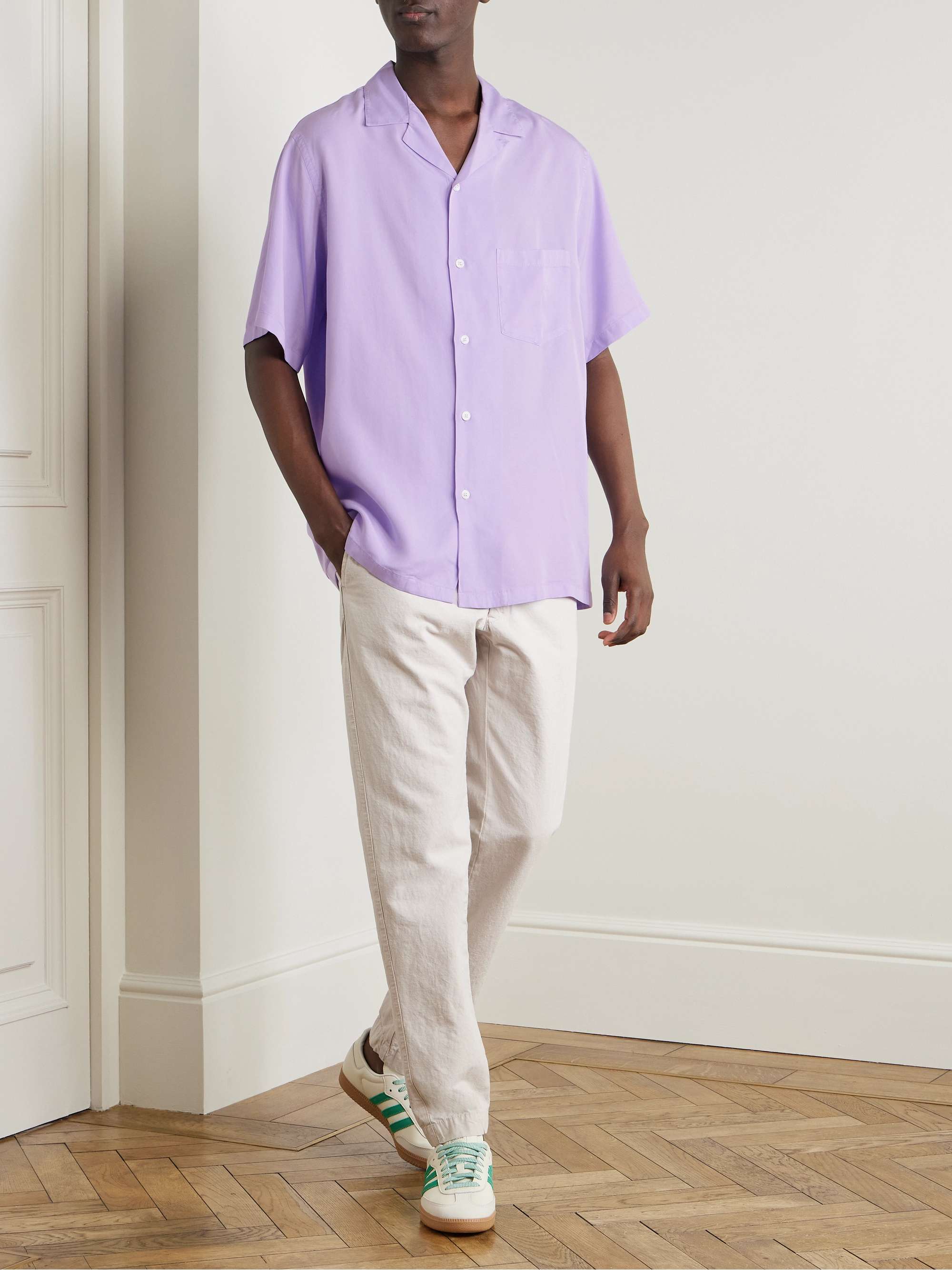 PORTUGUESE FLANNEL Camp-Collar TENCEL™ Lyocell Shirt