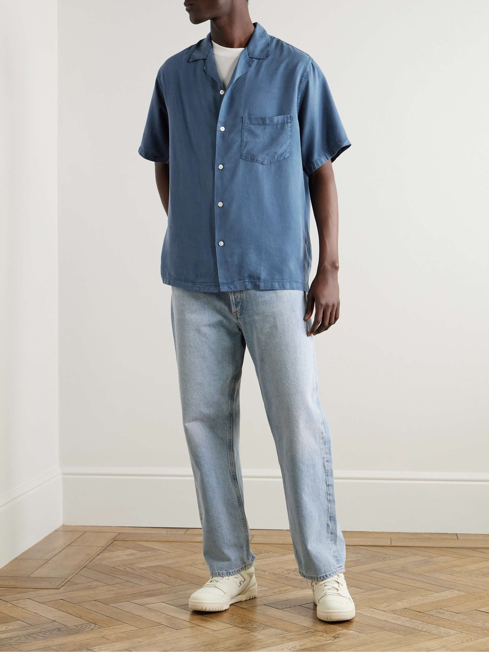 PORTUGUESE FLANNEL Camp-Collar TENCEL™ Lyocell Shirt