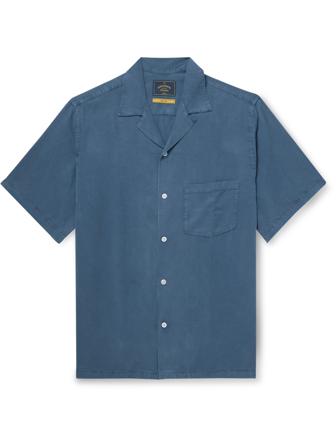 Portuguese Flannel Dogtown Convertible-collar Tencel™ Lyocell Shirt In Blue